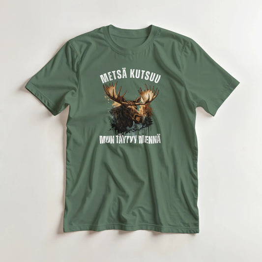 Metsä Kutsuu, Mun Täytyy Mennä - Hirvi - 3XL - 5XL T - paita - Mun Paita