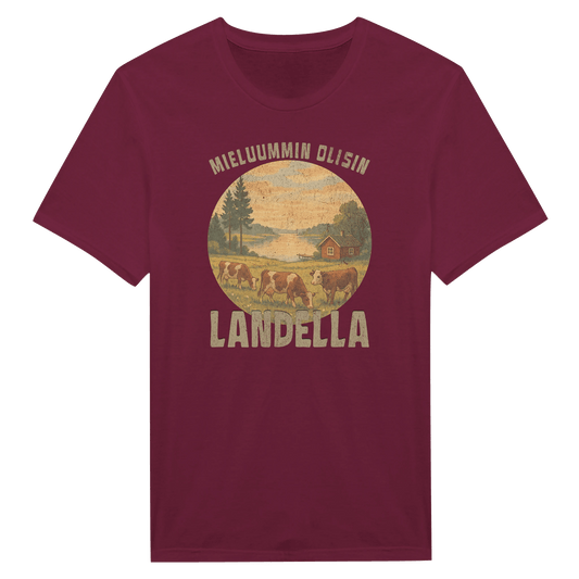 Mieluummin Olisin Landella 2 - Miesten T - paita - Mun Paita