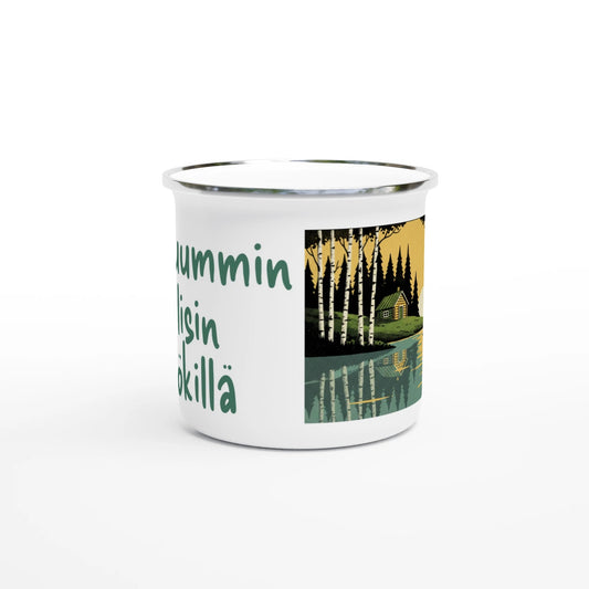 Mieluummin Olisin Mökillä - Emalimuki 3,5dl - Mun Paita