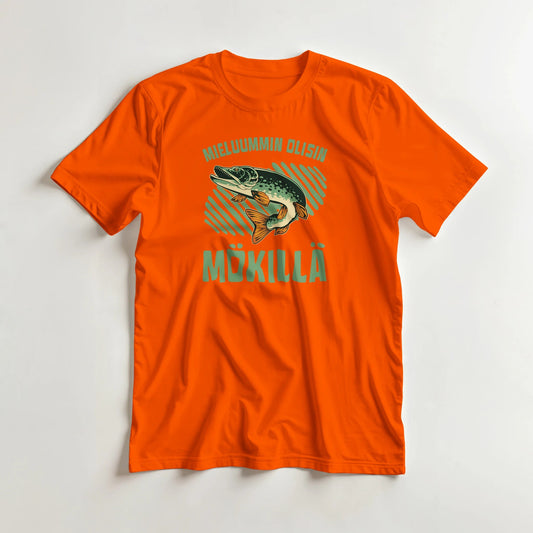 Mieluummin Olisin Mökillä, Hauki - 3XL - 5XL T - paita - Mun Paita