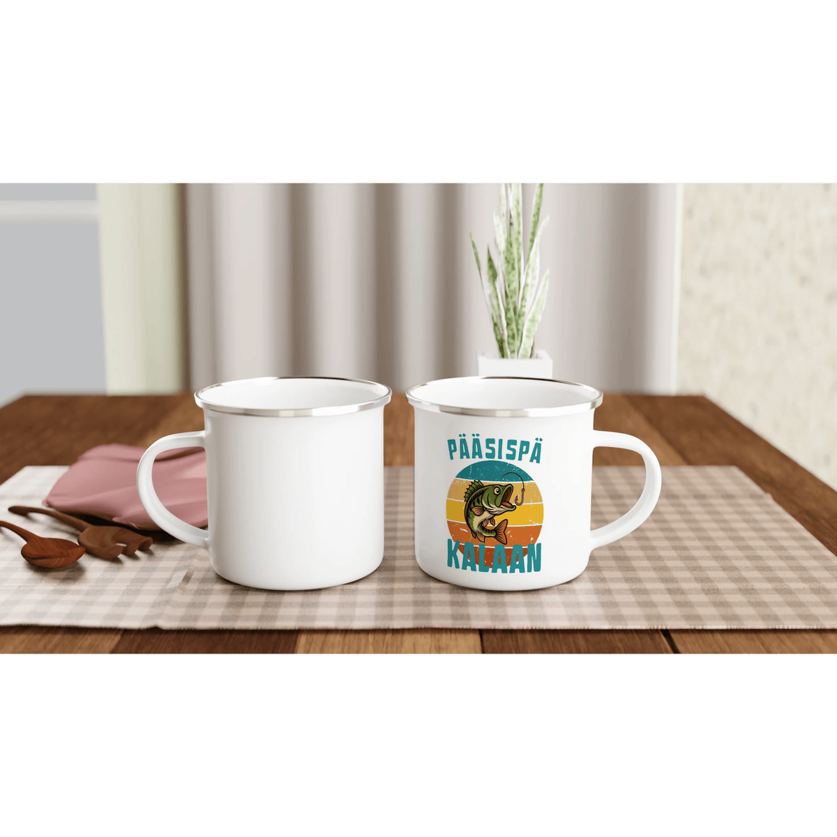 Pääsispä Kalaan | Ahven - Emalimuki 3,5dl - Mun Paita