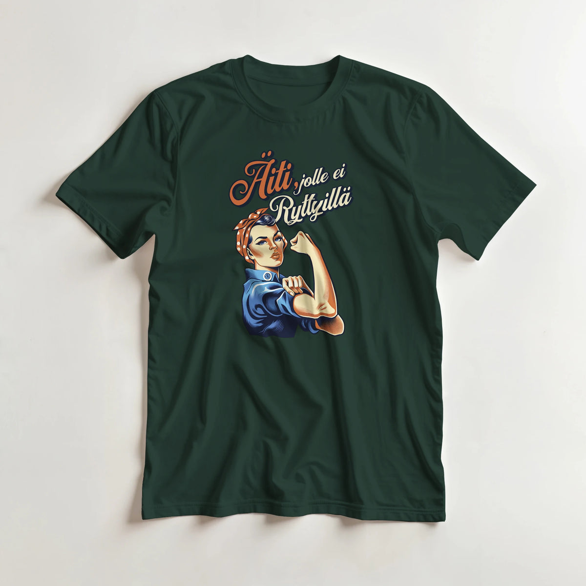 Äiti, Jolle Ei Ryttyillä - 3XL - 5XL T-paita – tuotekuva