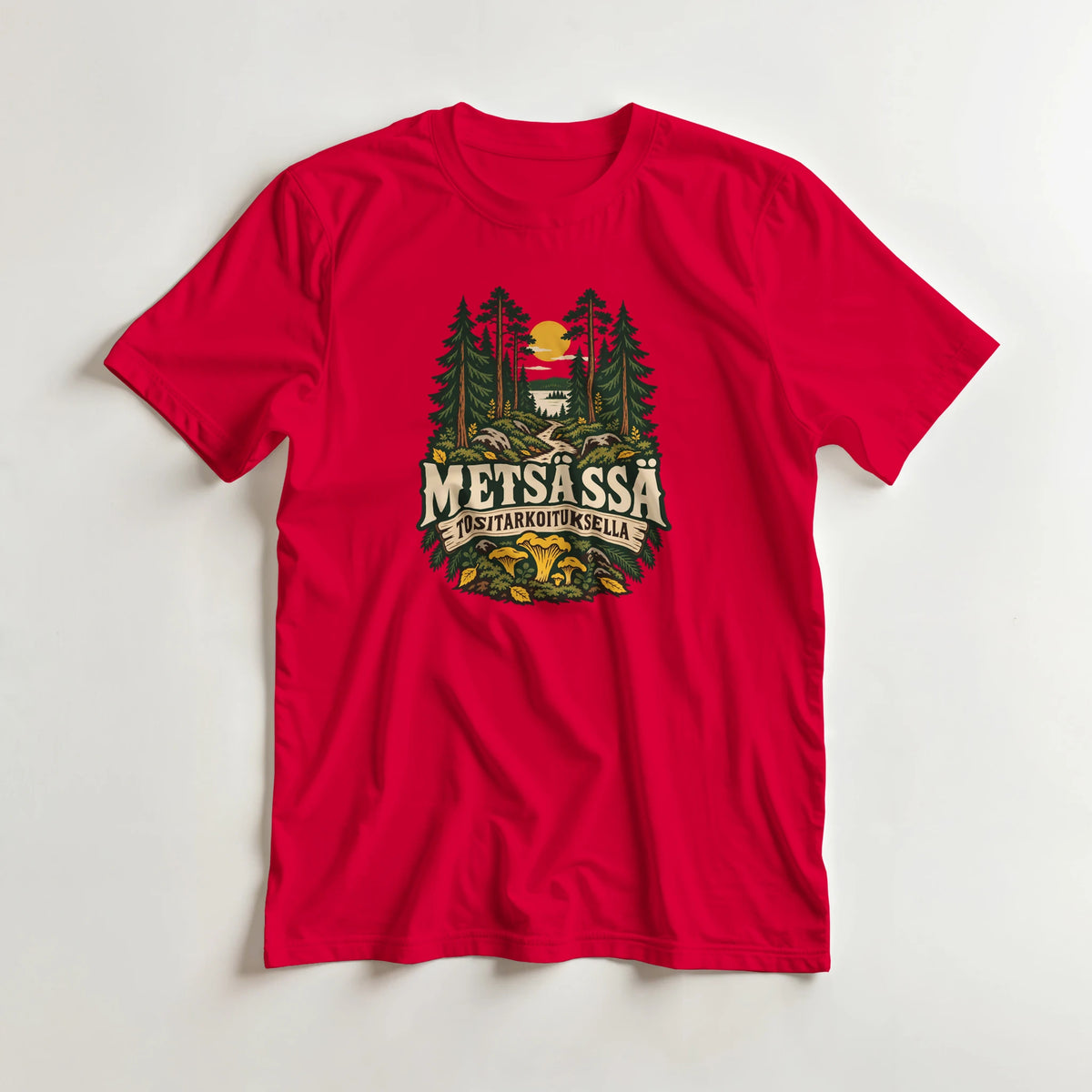 Metsässä tositarkoituksella - 3XL - 5XL T-paita – tuotekuva