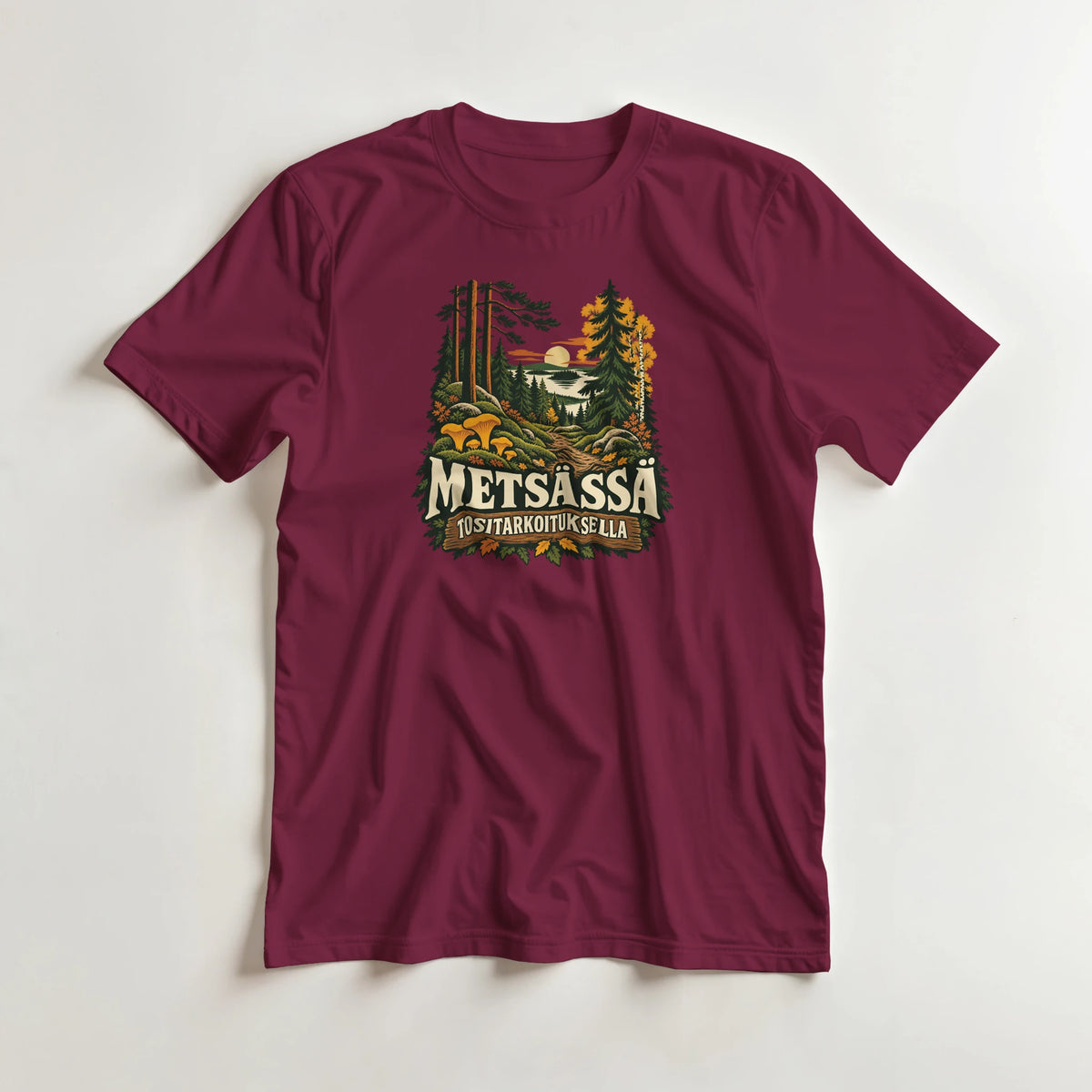 Metsässä tositarkoituksella syksy - 3XL - 5XL T-paita – tuotekuva