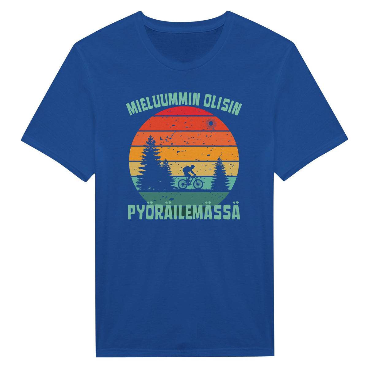Mieluummin Olisin Pyöräilemässä v.4 - Miesten T-paita – tuotekuva