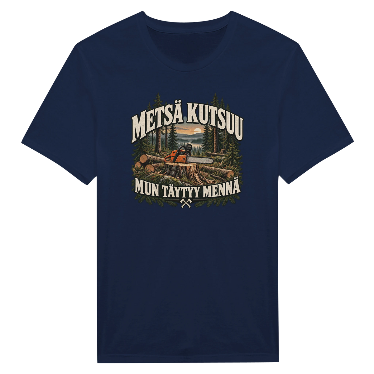 Metsä kutsuu Sahuria - Miesten T-paita – tuotekuva