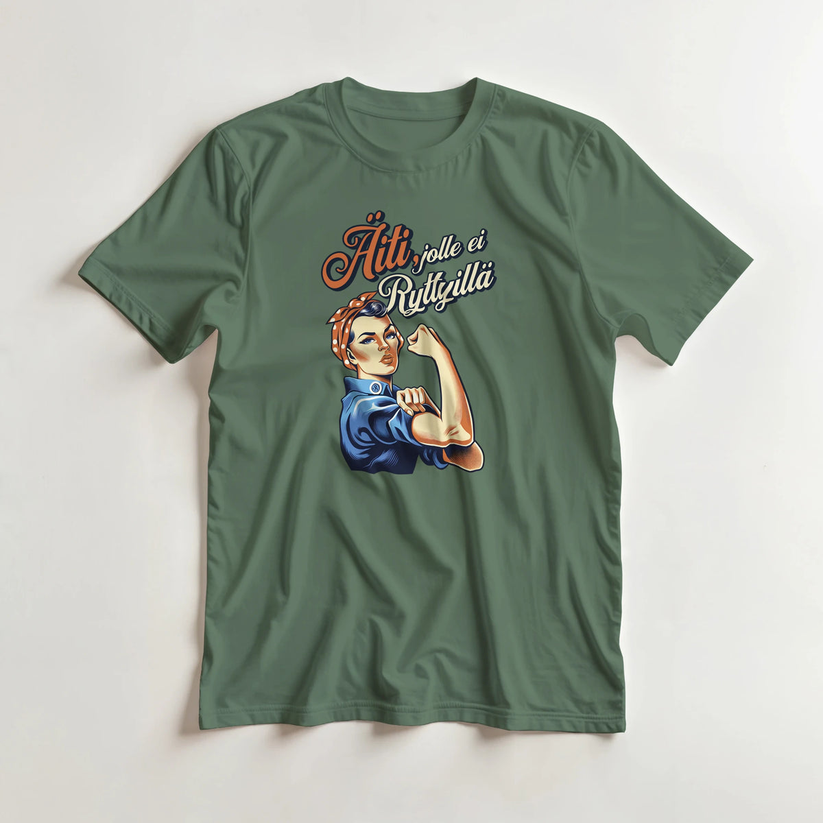 Äiti, Jolle Ei Ryttyillä - 3XL - 5XL T-paita – tuotekuva