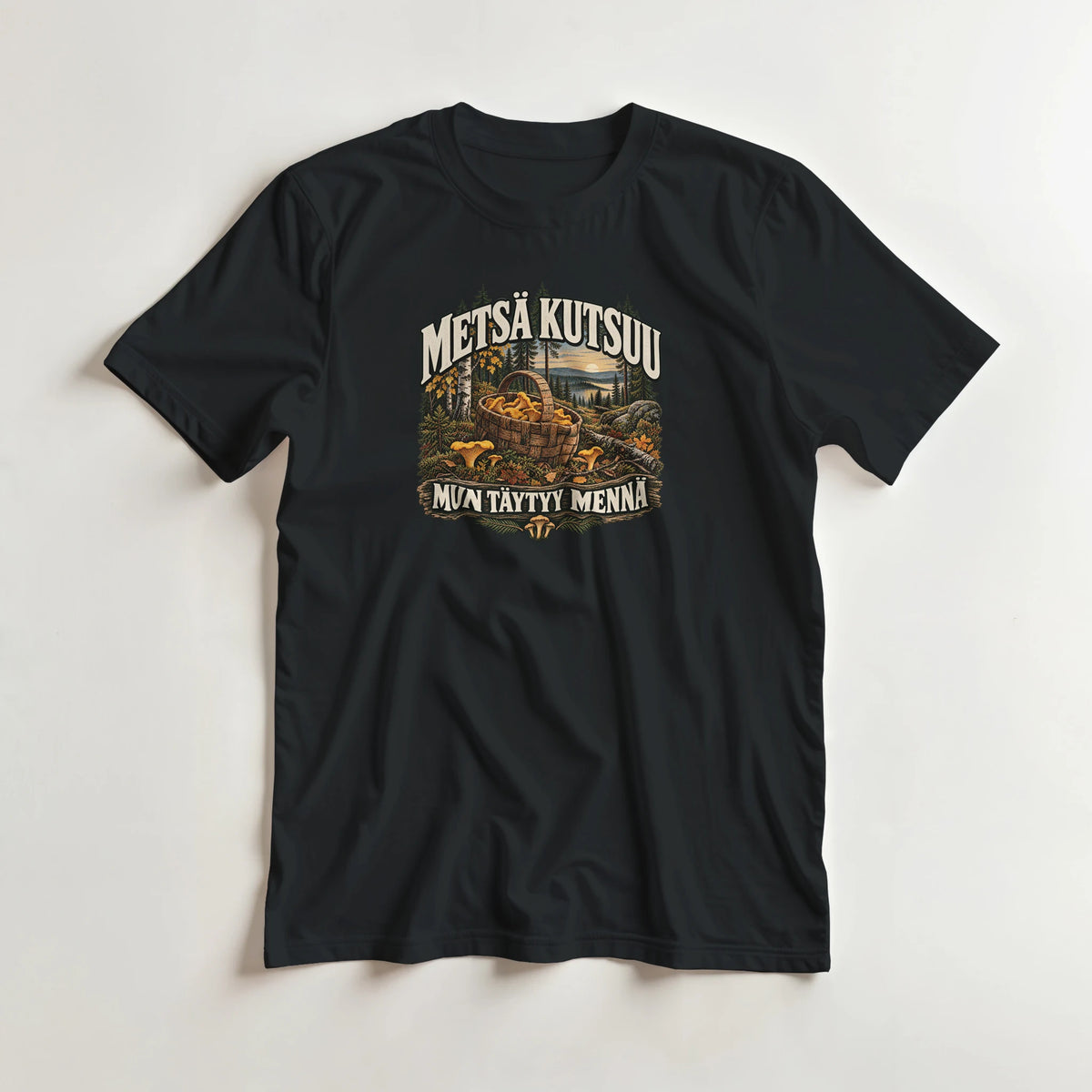 Metsä Kutsuu - Syksy ja Sienet - 3XL - 5XL T-paita – tuotekuva