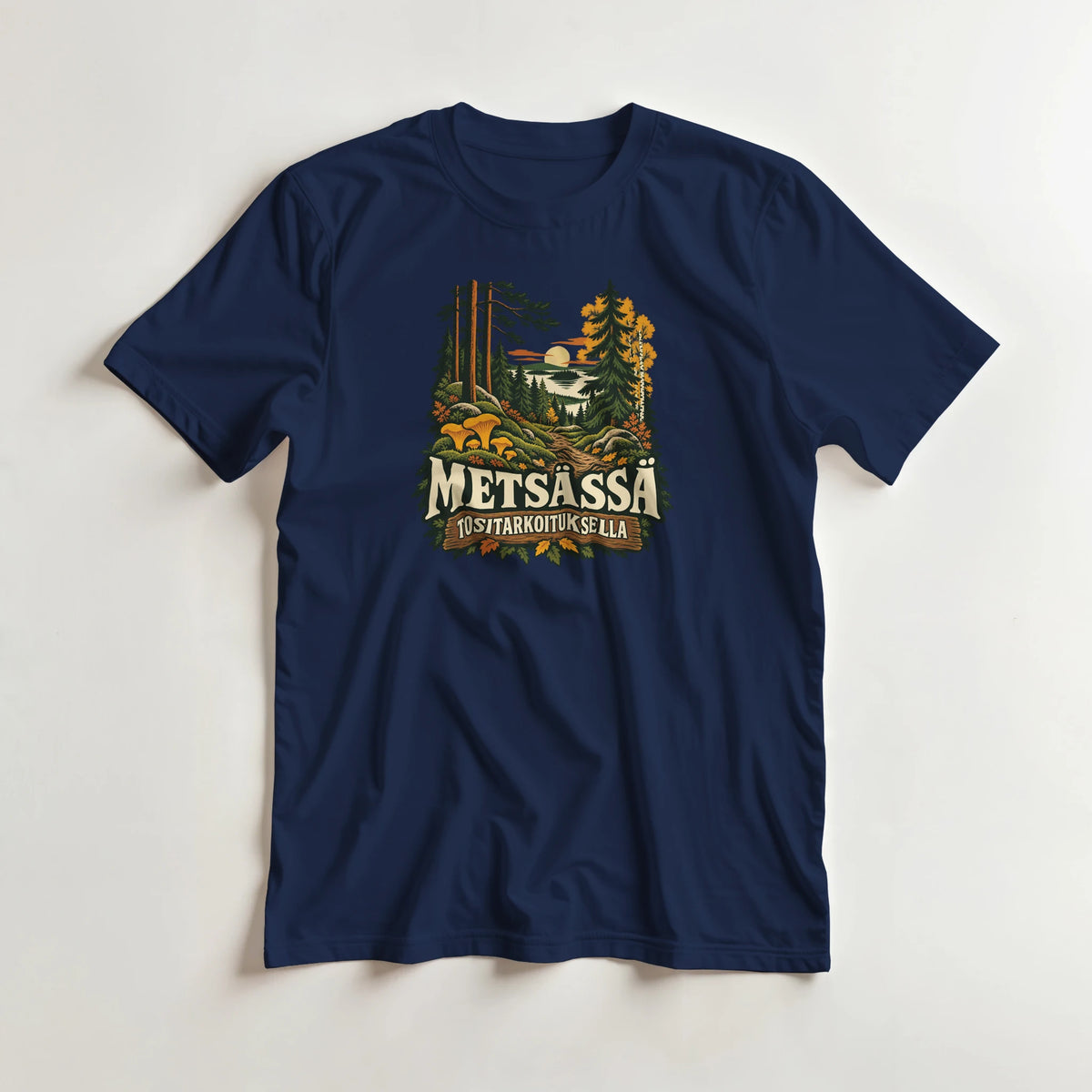Metsässä tositarkoituksella syksy - 3XL - 5XL T-paita – tuotekuva