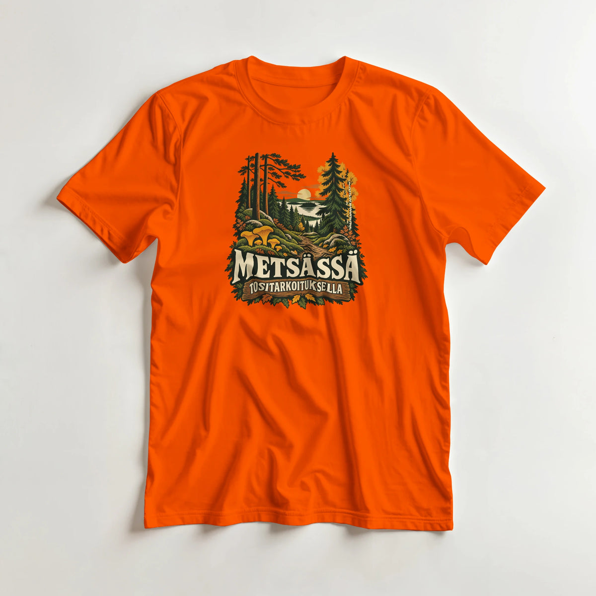 Metsässä tositarkoituksella syksy - 3XL - 5XL T-paita – tuotekuva