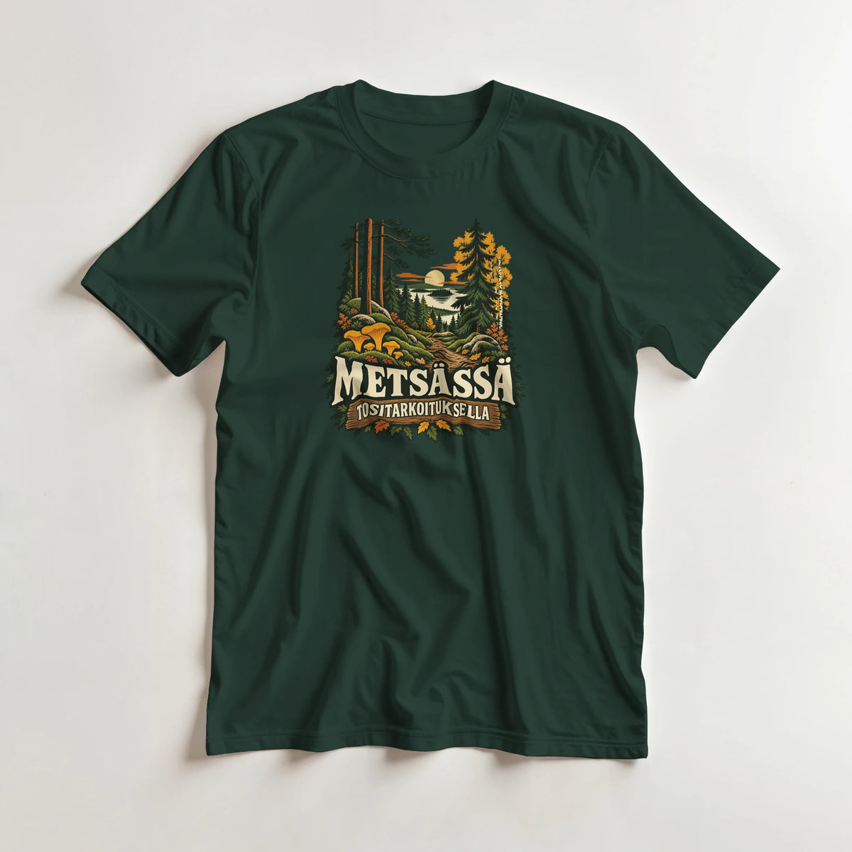 Metsässä tositarkoituksella syksy - 3XL - 5XL T-paita – tuotekuva