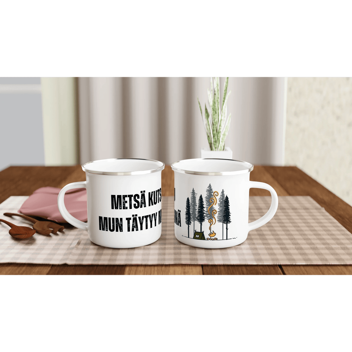 Metsä Kutsuu - Mun Täytyy Mennä - Emalimuki 3,5dl - Mun Paita
