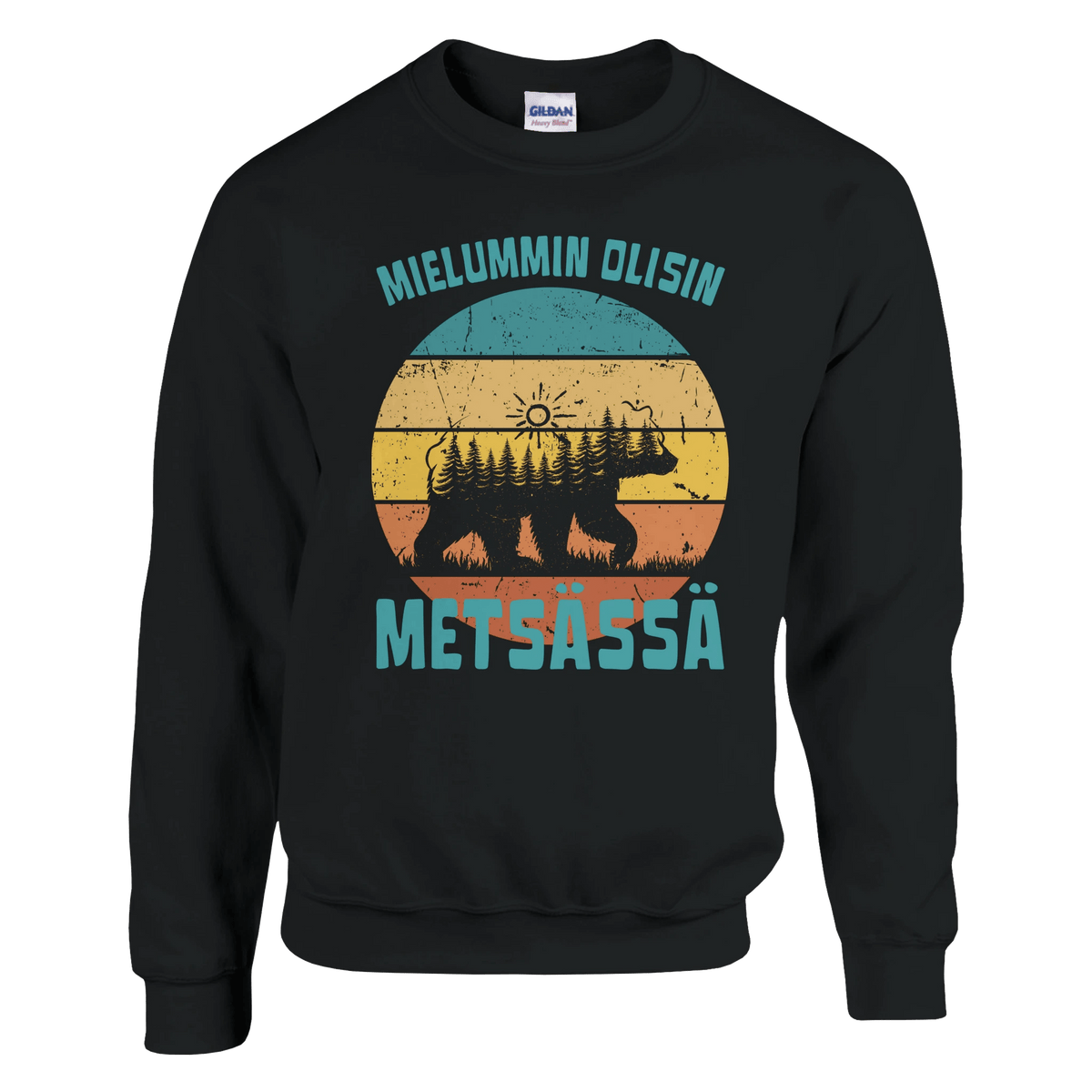 Mielummin Olisin Metsässä Karhu - Collegepaita - Mun Paita