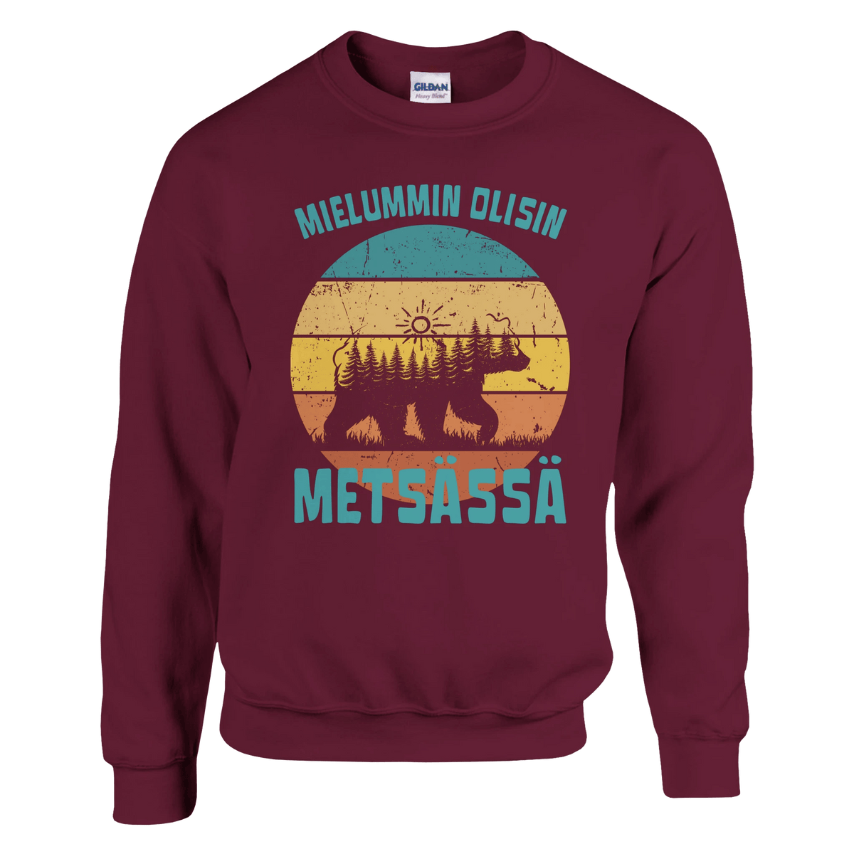 Mielummin Olisin Metsässä Karhu - Collegepaita - Mun Paita