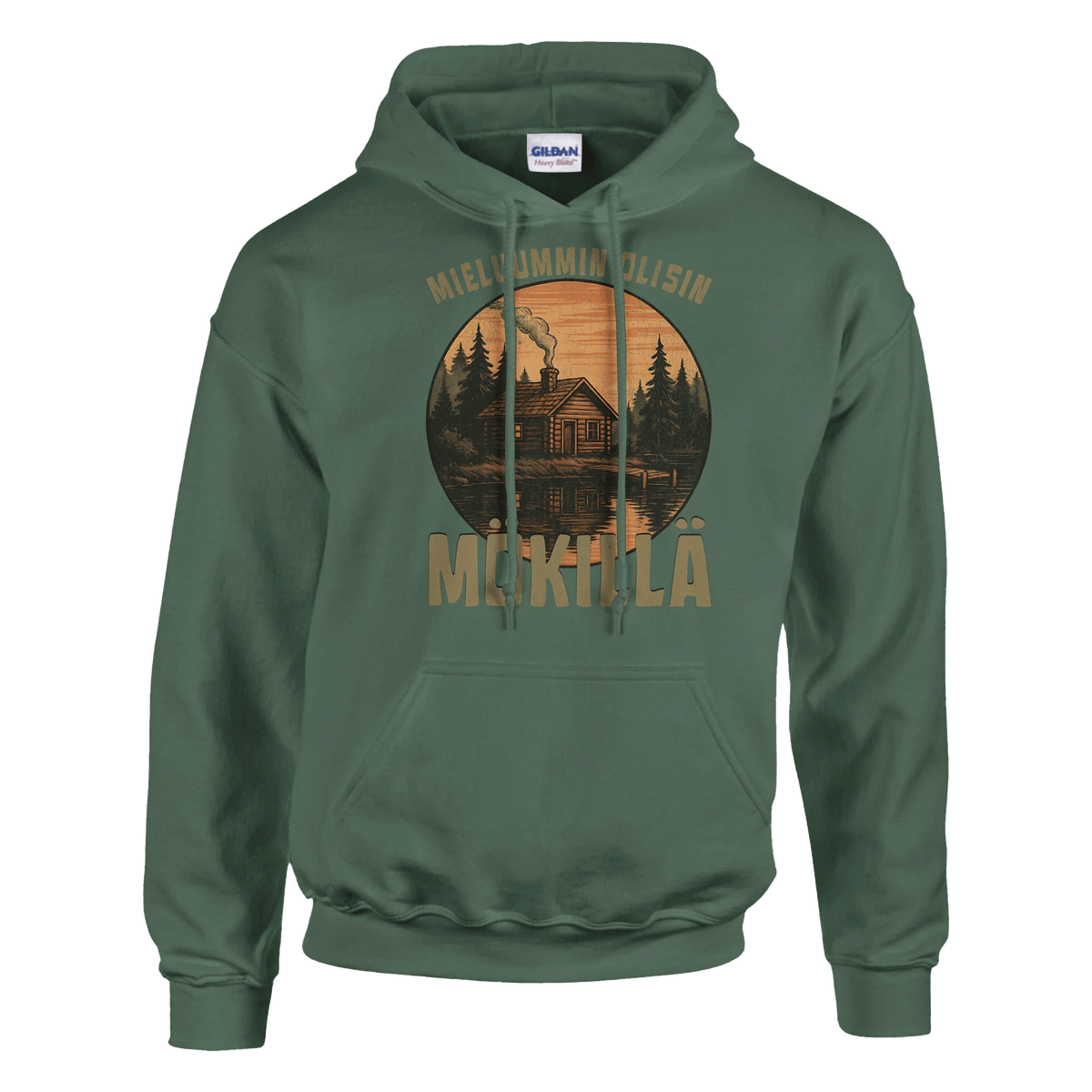 Mieluummin Olisin Hirsimökillä - Huppari - Mun Paita