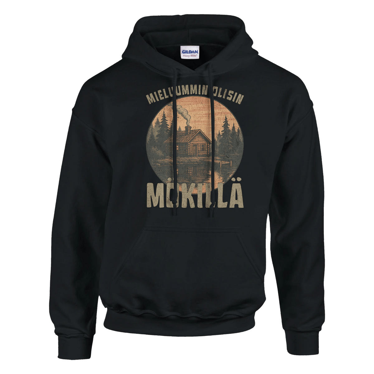 Mieluummin Olisin Hirsimökillä - Huppari - Mun Paita