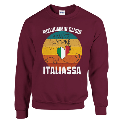 Mieluummin Olisin Italiassa - Collegepaita - Mun Paita