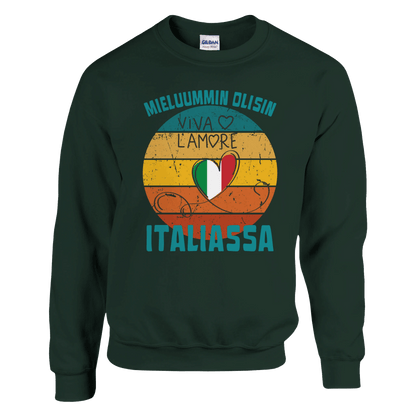 Mieluummin Olisin Italiassa - Collegepaita - Mun Paita