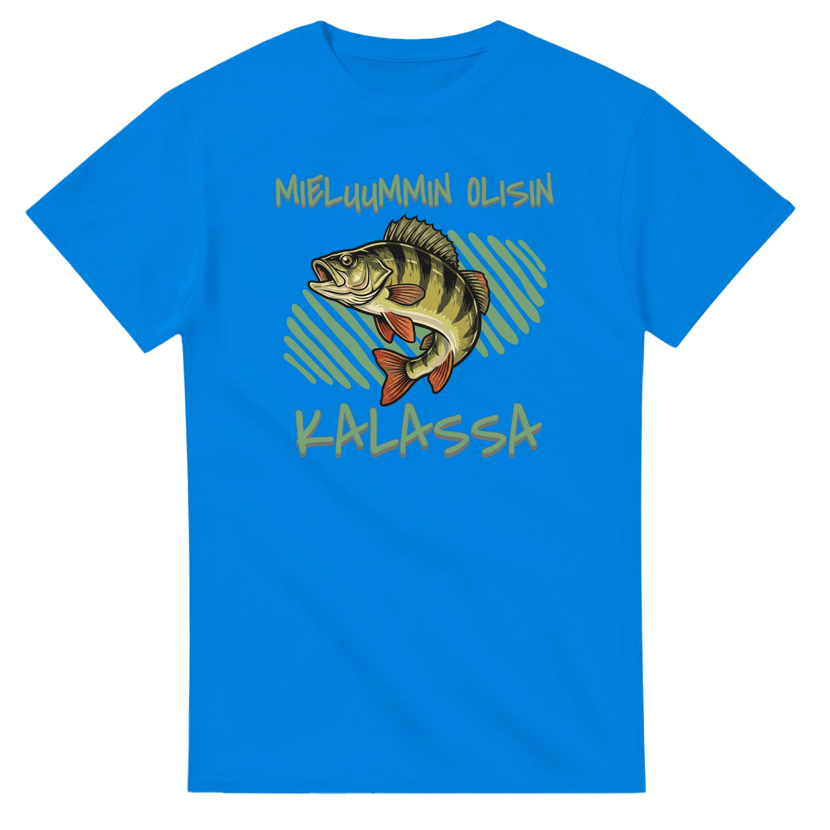 Mieluummin Olisin Kalassa - Ahven - 3XL - 5XL T - paita - Mun Paita