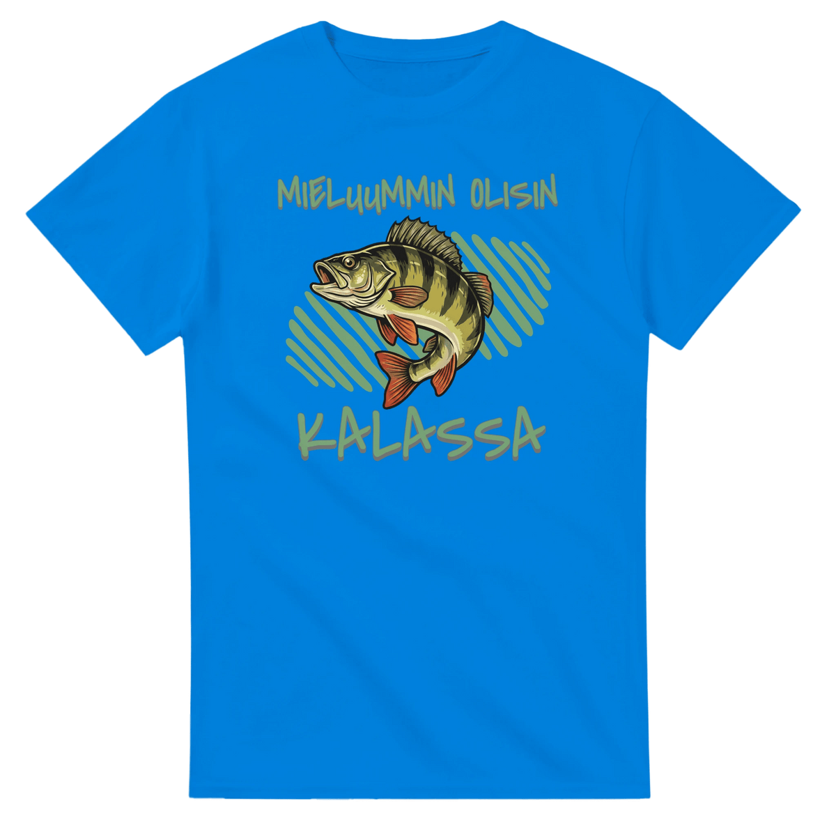 Mieluummin Olisin Kalassa - Ahven - 3XL - 5XL T - paita - Mun Paita