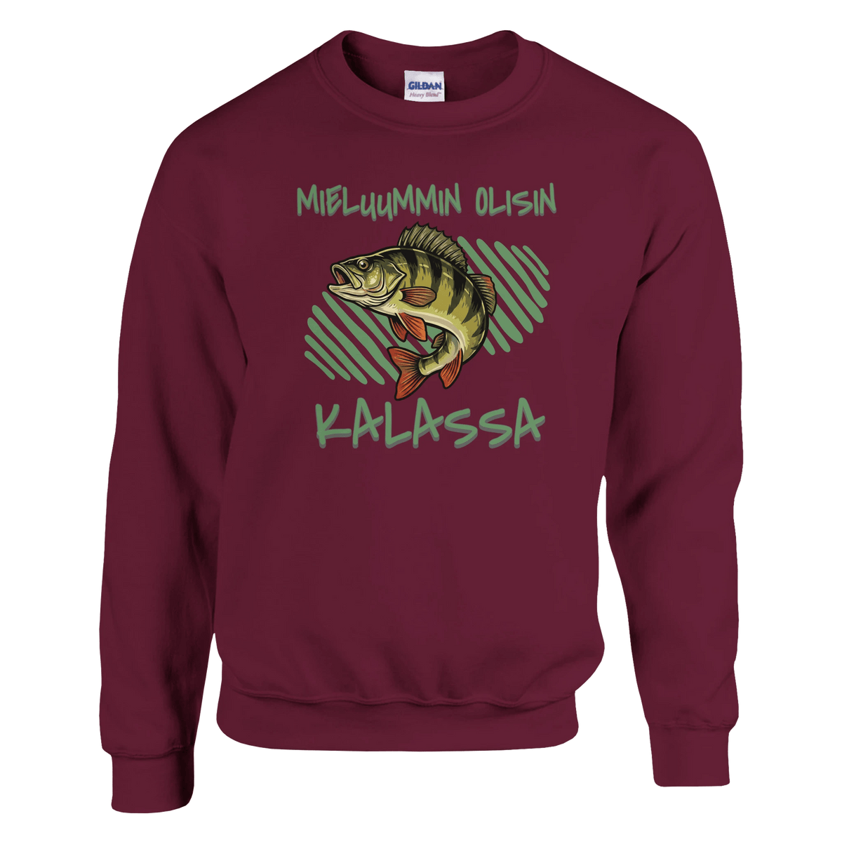 Mieluummin Olisin Kalassa - Ahven - Collegepaita - Mun Paita