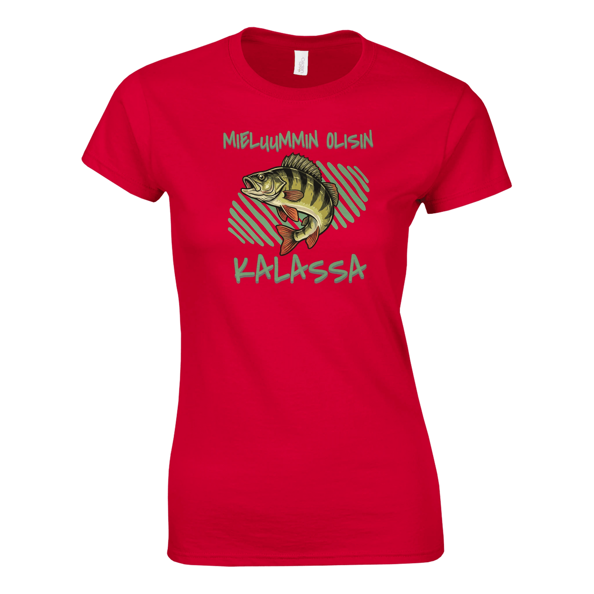 Mieluummin Olisin Kalassa - Ahven - Naisten T - paita - Mun Paita