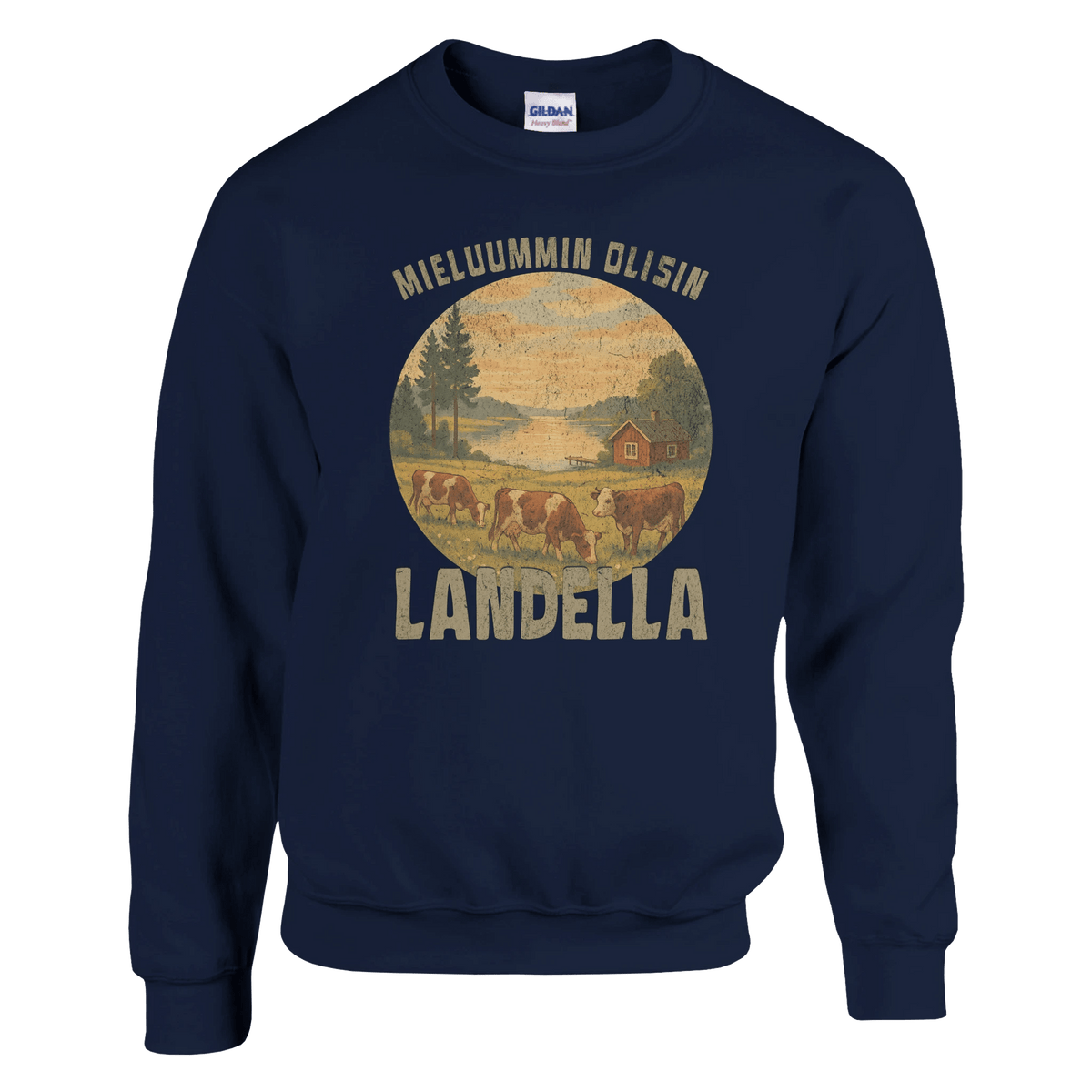 Mieluummin Olisin Landella 2 - Collegepaita - Mun Paita