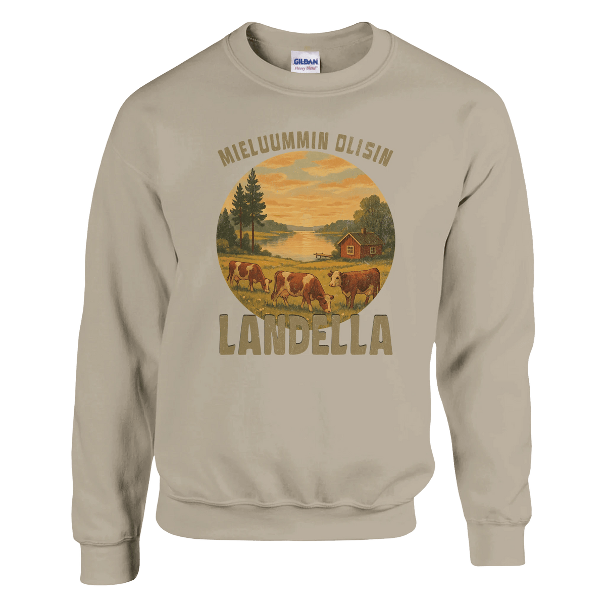 Mieluummin Olisin Landella 2 - Collegepaita - Mun Paita