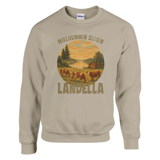 Mieluummin Olisin Landella 2 - Collegepaita - Mun Paita