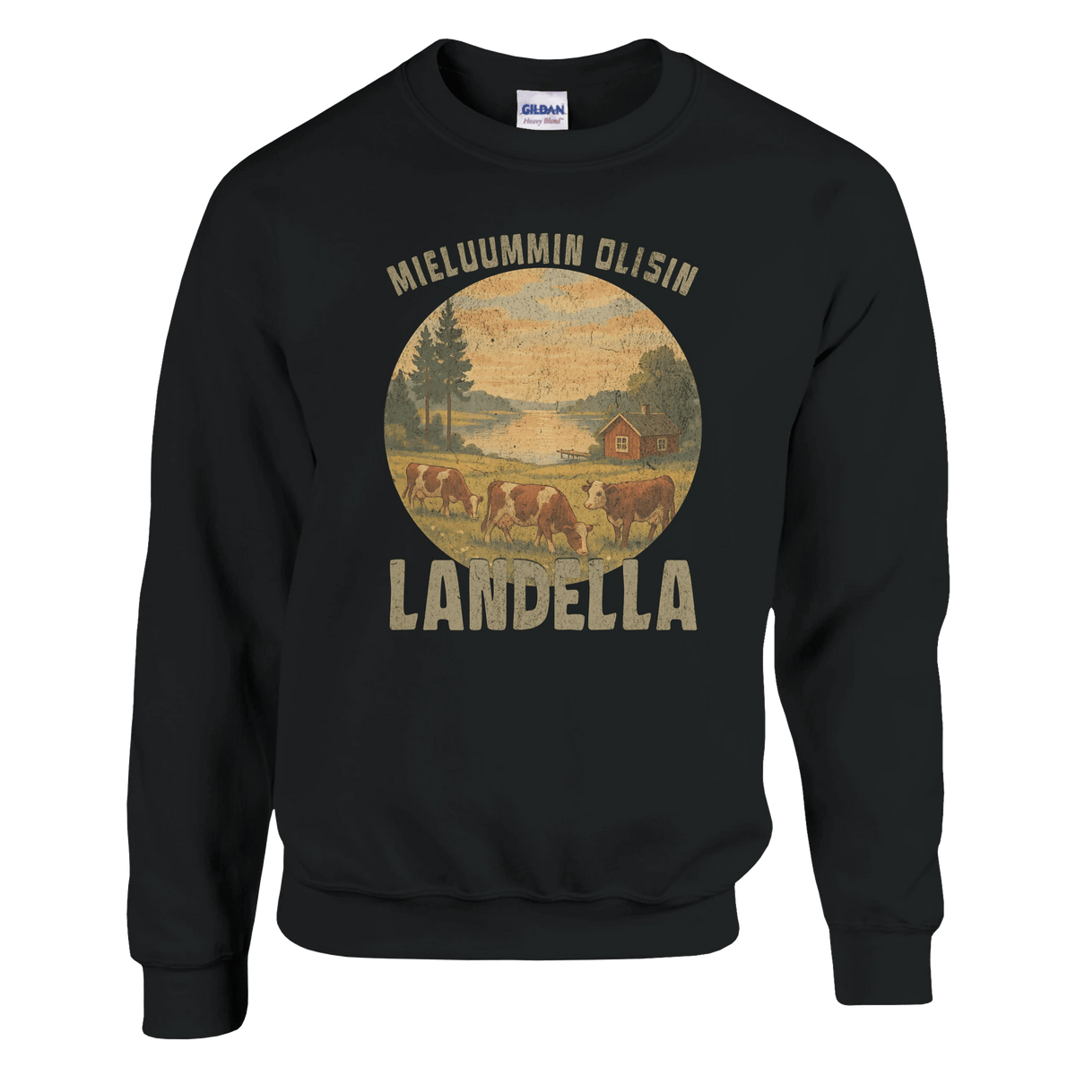 Mieluummin Olisin Landella 2 - Collegepaita - Mun Paita