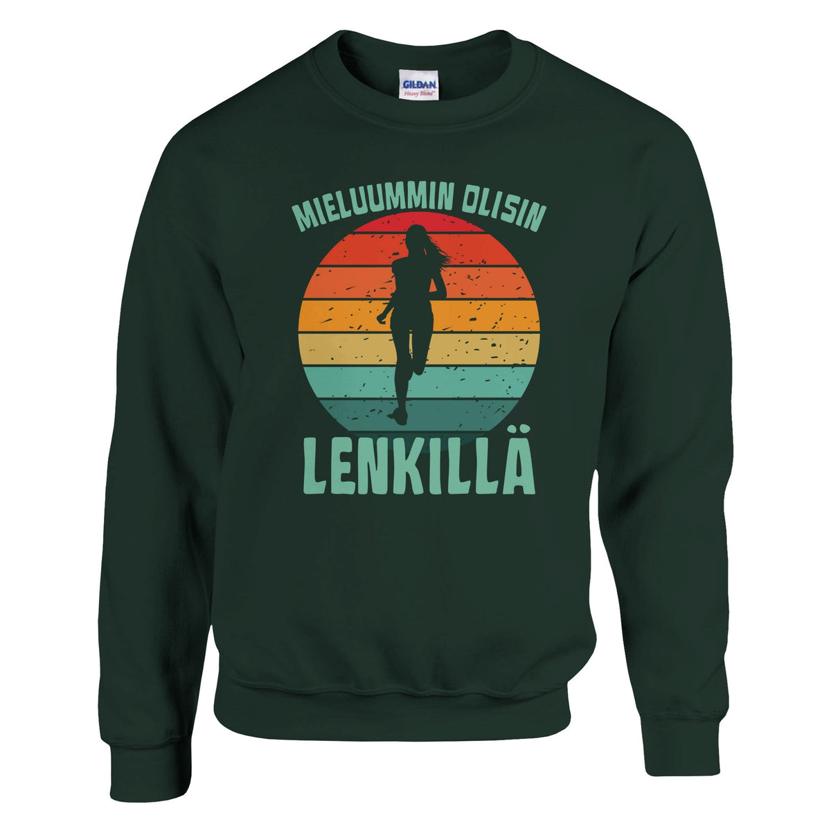 Mieluummin Olisin Lenkillä Naishahmo - Collegepaita - Mun Paita