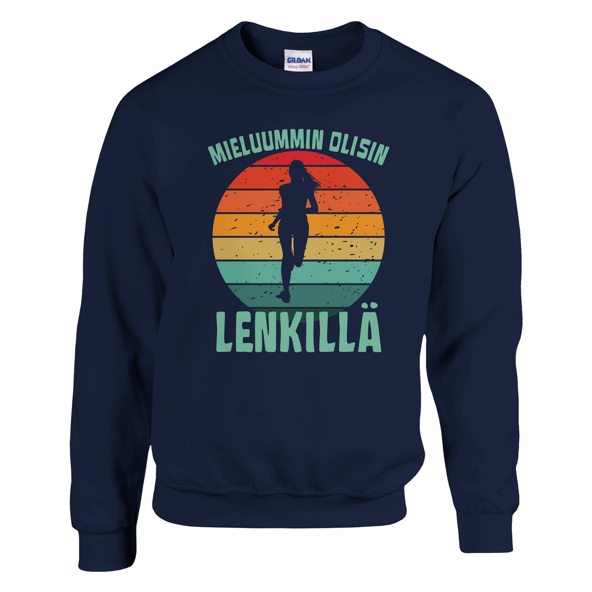 Mieluummin Olisin Lenkillä Naishahmo - Collegepaita - Mun Paita