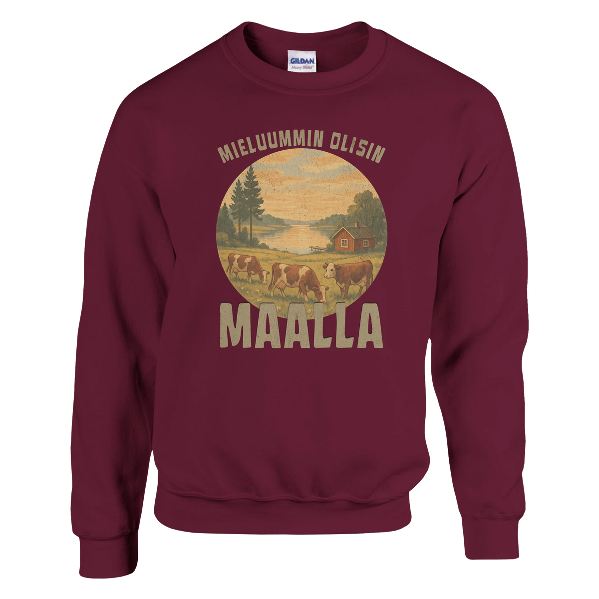 Mieluummin Olisin Maalla 2 - Collegepaita - Mun Paita