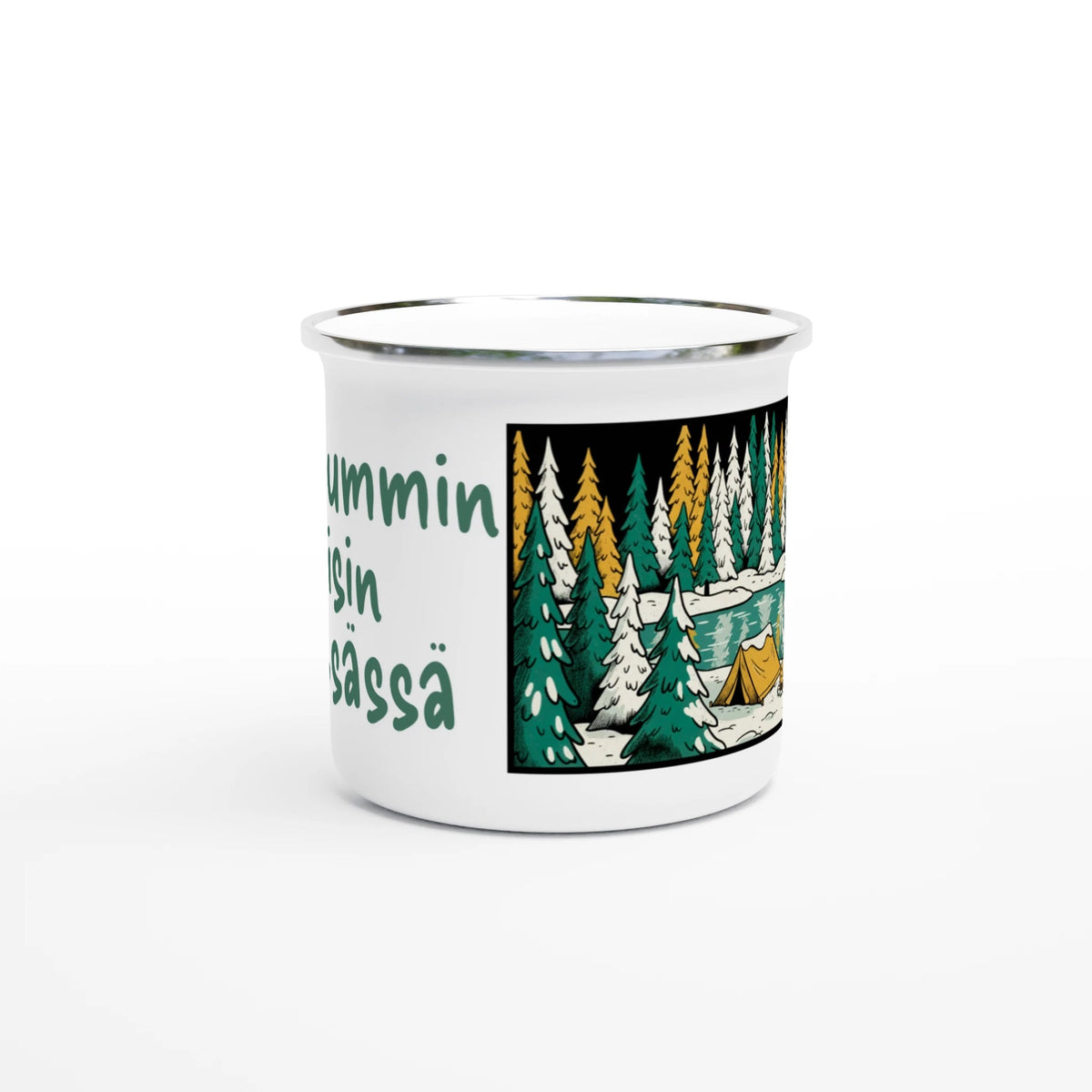 Mieluummin Olisin Metsässä - Emalimuki 3,5dl - Mun Paita