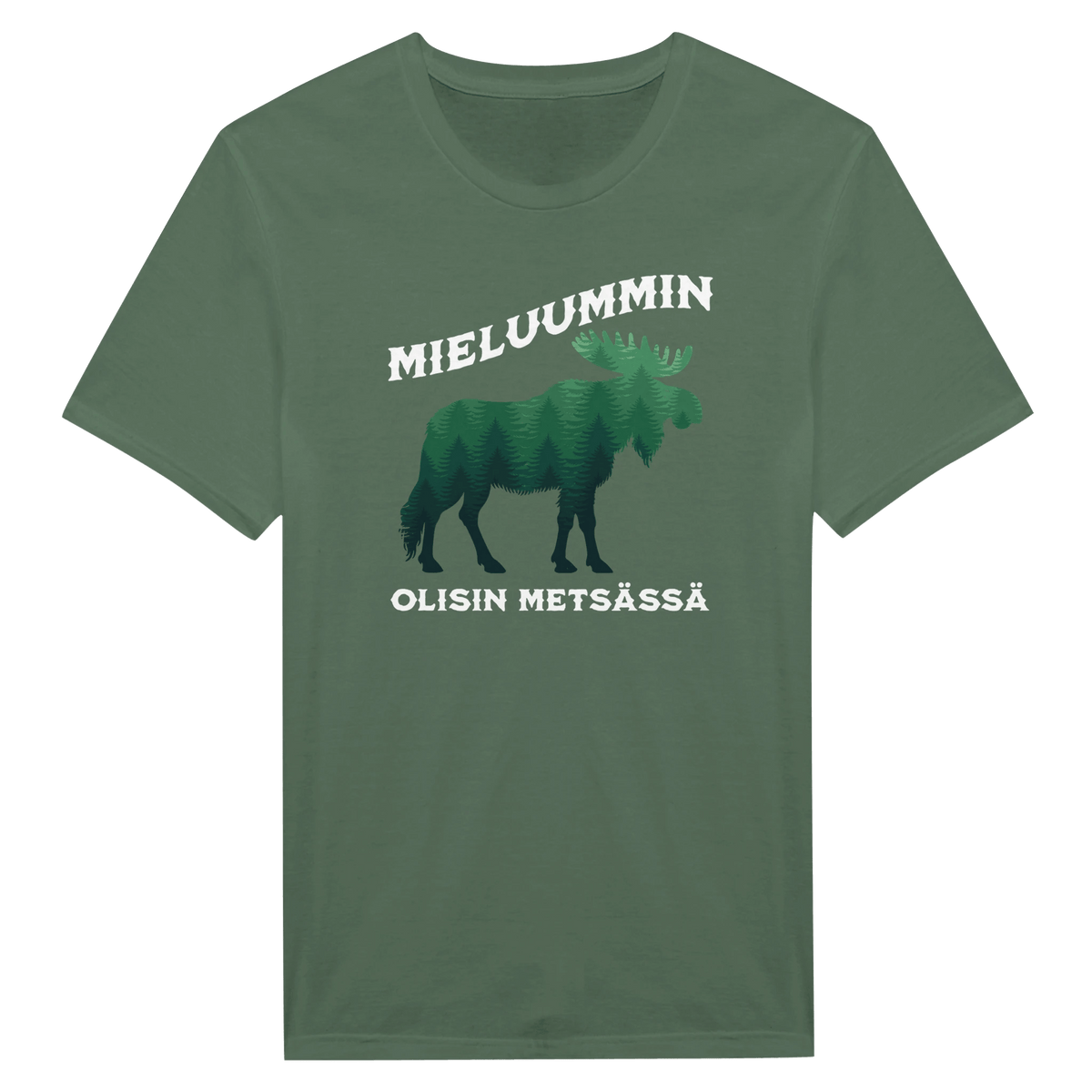 Mieluummin Olisin Metsässä Hirvi v.2 - Miesten T - paita - Mun Paita