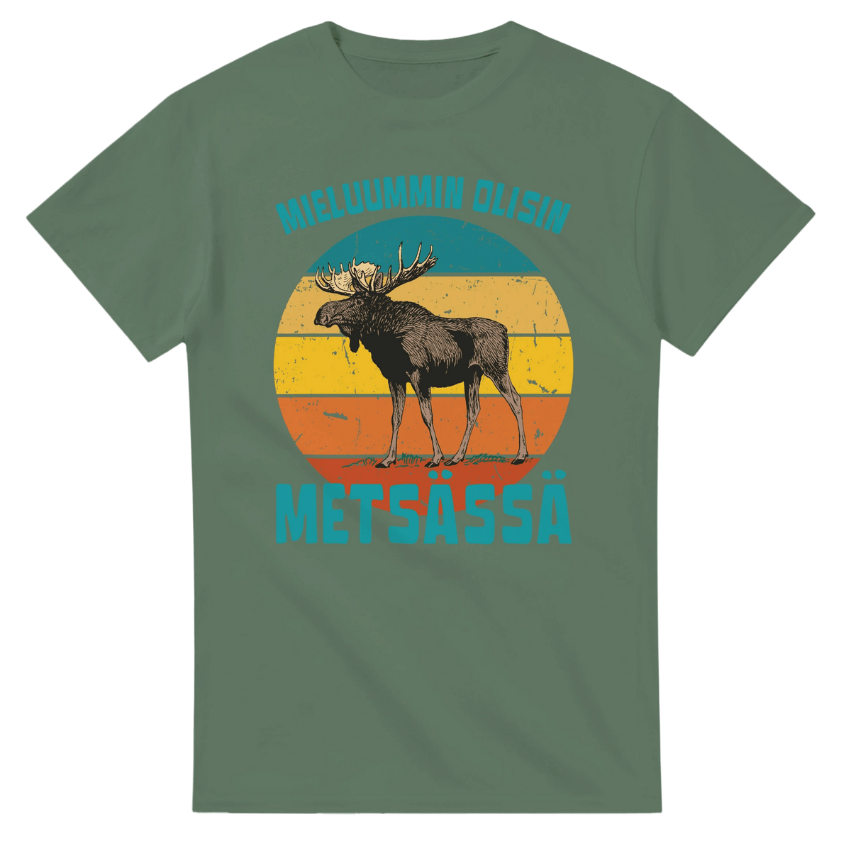 Mieluummin Olisin Metsässä Hirvi v.3 - 3XL - 5XL T - paita - Mun Paita