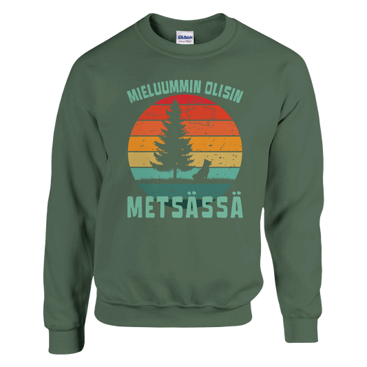 Mieluummin Olisin Metsässä Koiralla - Collegepaita - Mun Paita