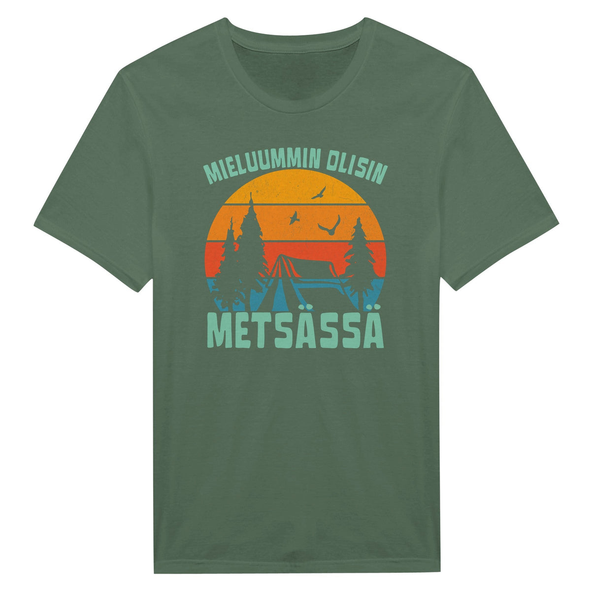 Mieluummin Olisin Metsässä v.6 - Miesten T - paita - Mun Paita