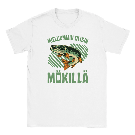 Mieluummin Olisin Mökillä, Hauki - Miesten T - paita - Mun Paita