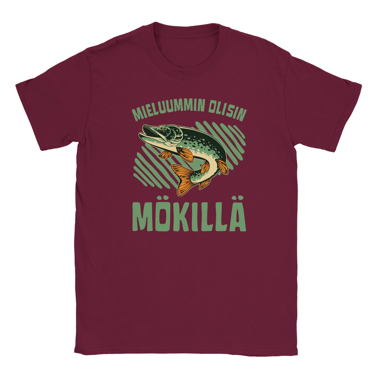 Mieluummin Olisin Mökillä, Hauki - Miesten T - paita - Mun Paita