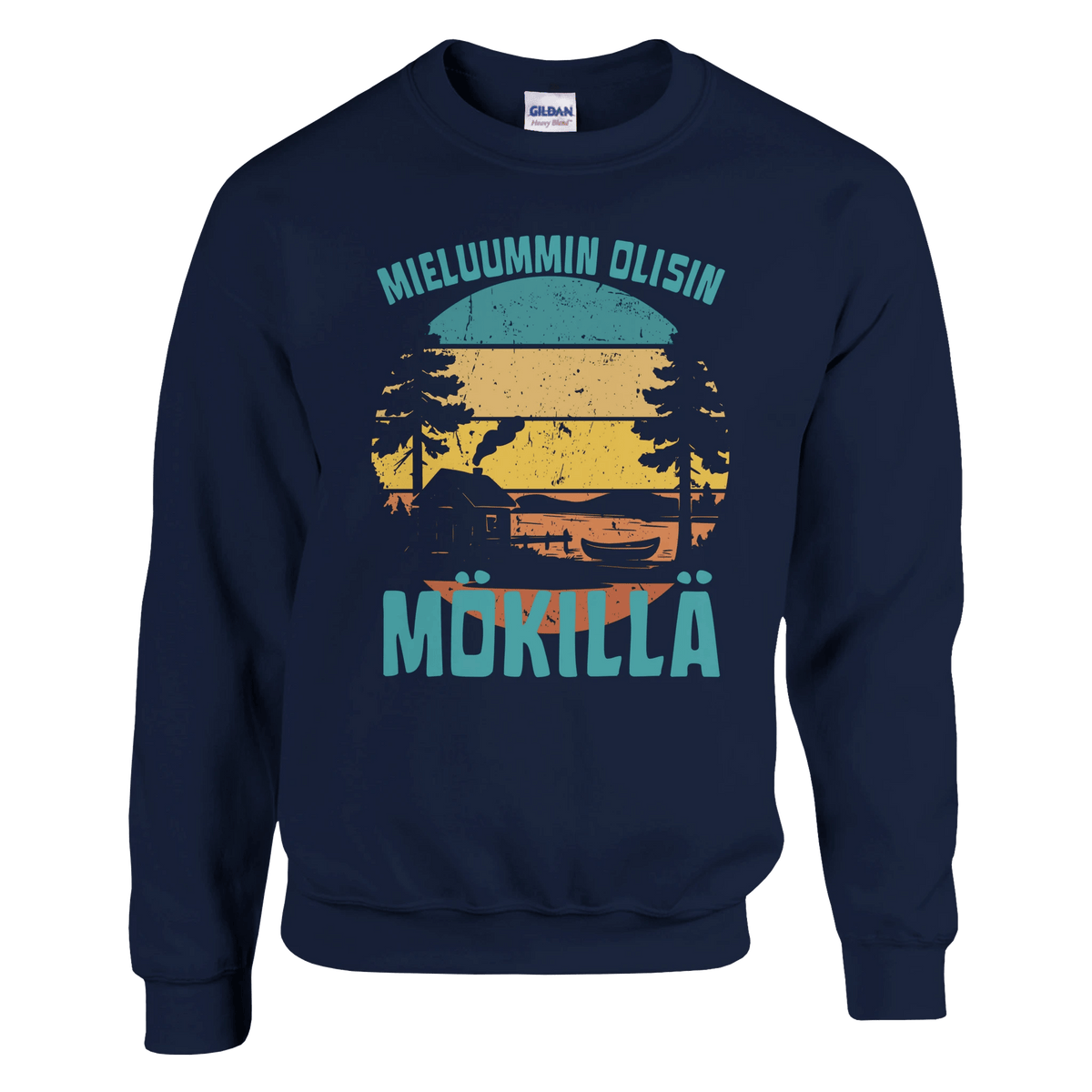 Mieluummin Olisin Mökillä Rantasauna 2 - Collegepaita - Mun Paita
