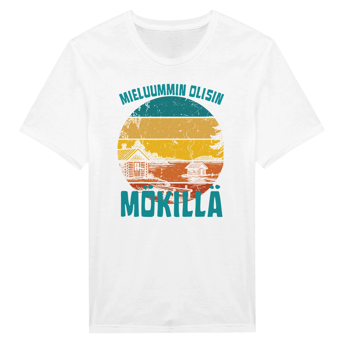 Mieluummin Olisin mökillä Rantasauna - Miesten T - paita - Mun Paita