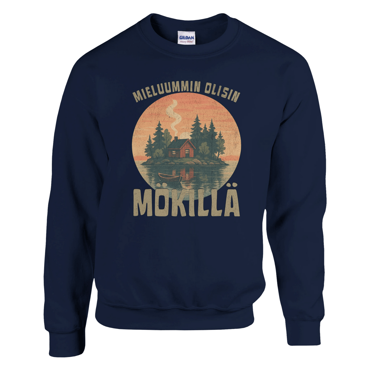 Mieluummin Olisin Mökillä Saaressa - Collegepaita - Mun Paita
