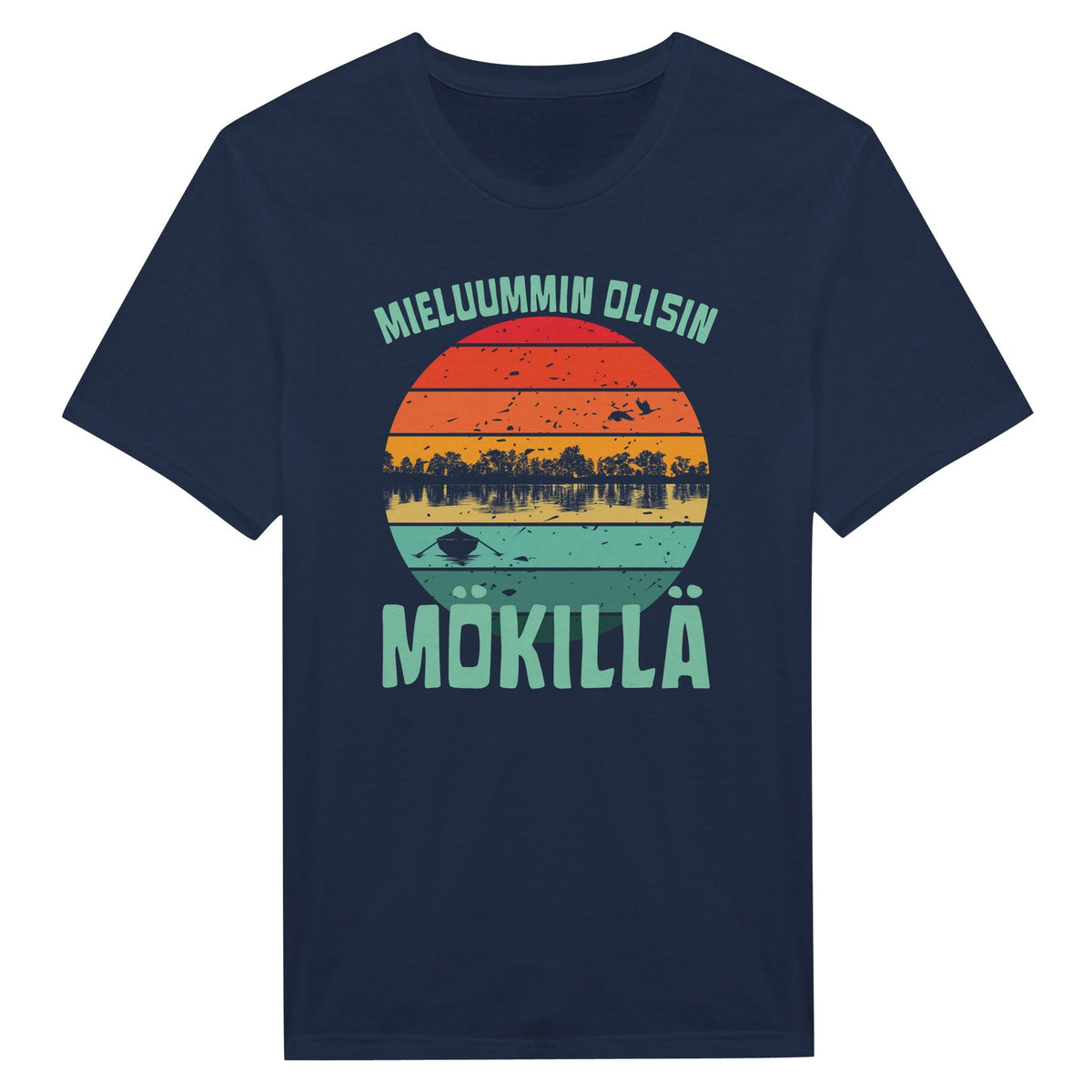Mieluummin Olisin Mökillä Soutuvene - Miesten T - paita - Mun Paita