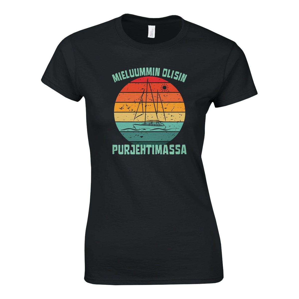 Mieluummin Olisin Purjehtimassa v.2 - Naisten t-paita - Mun Paita