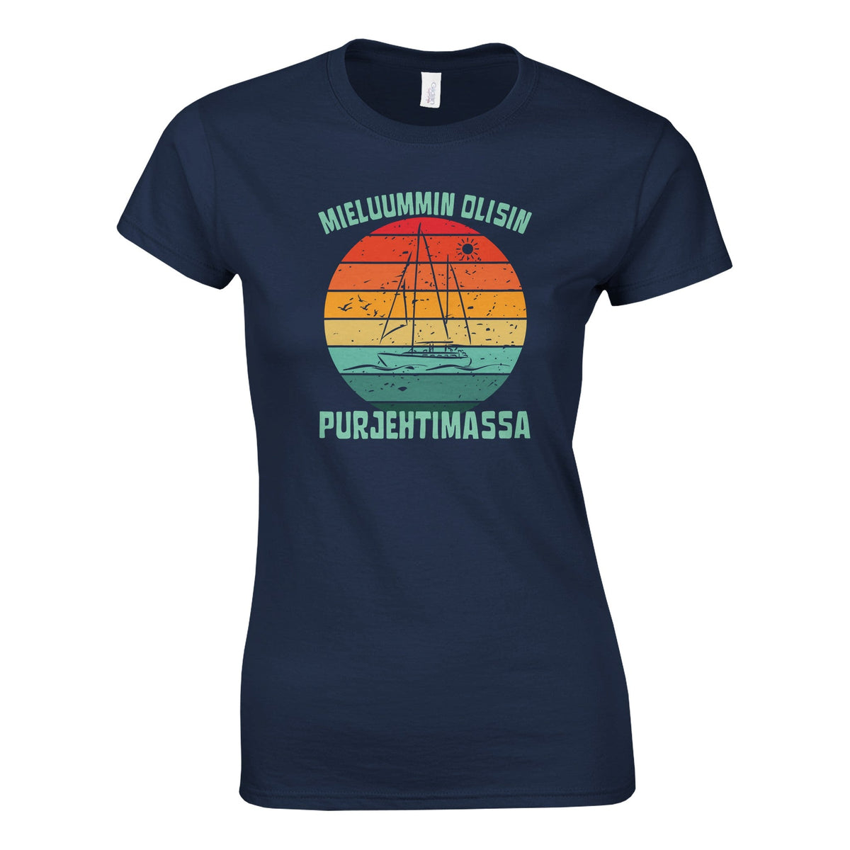 Mieluummin Olisin Purjehtimassa v.2 - Naisten t-paita - Mun Paita