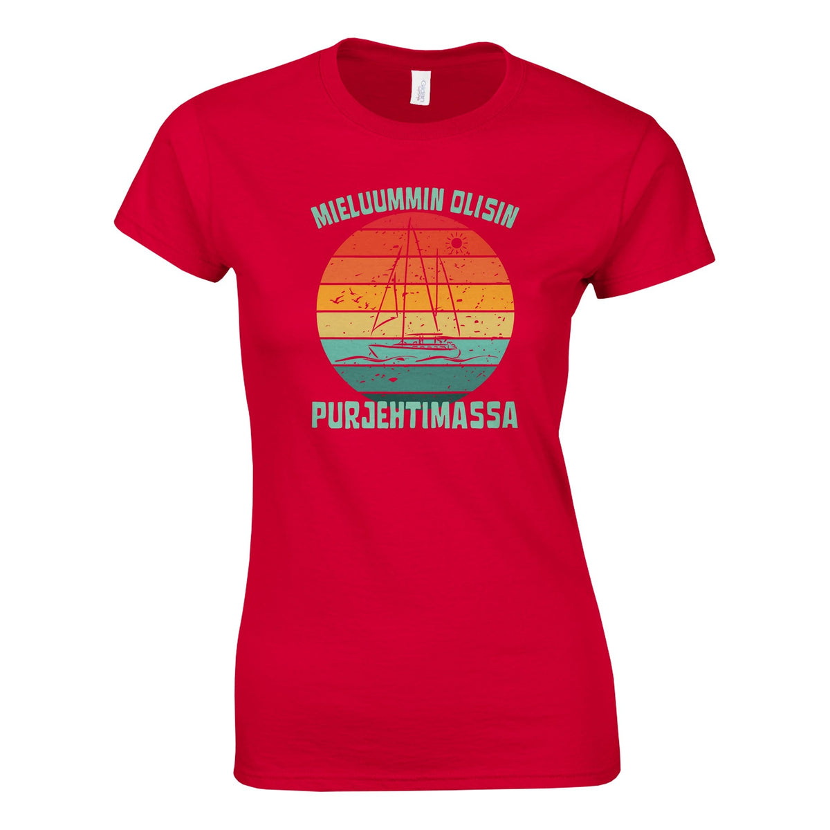 Mieluummin Olisin Purjehtimassa v.2 - Naisten t-paita - Mun Paita
