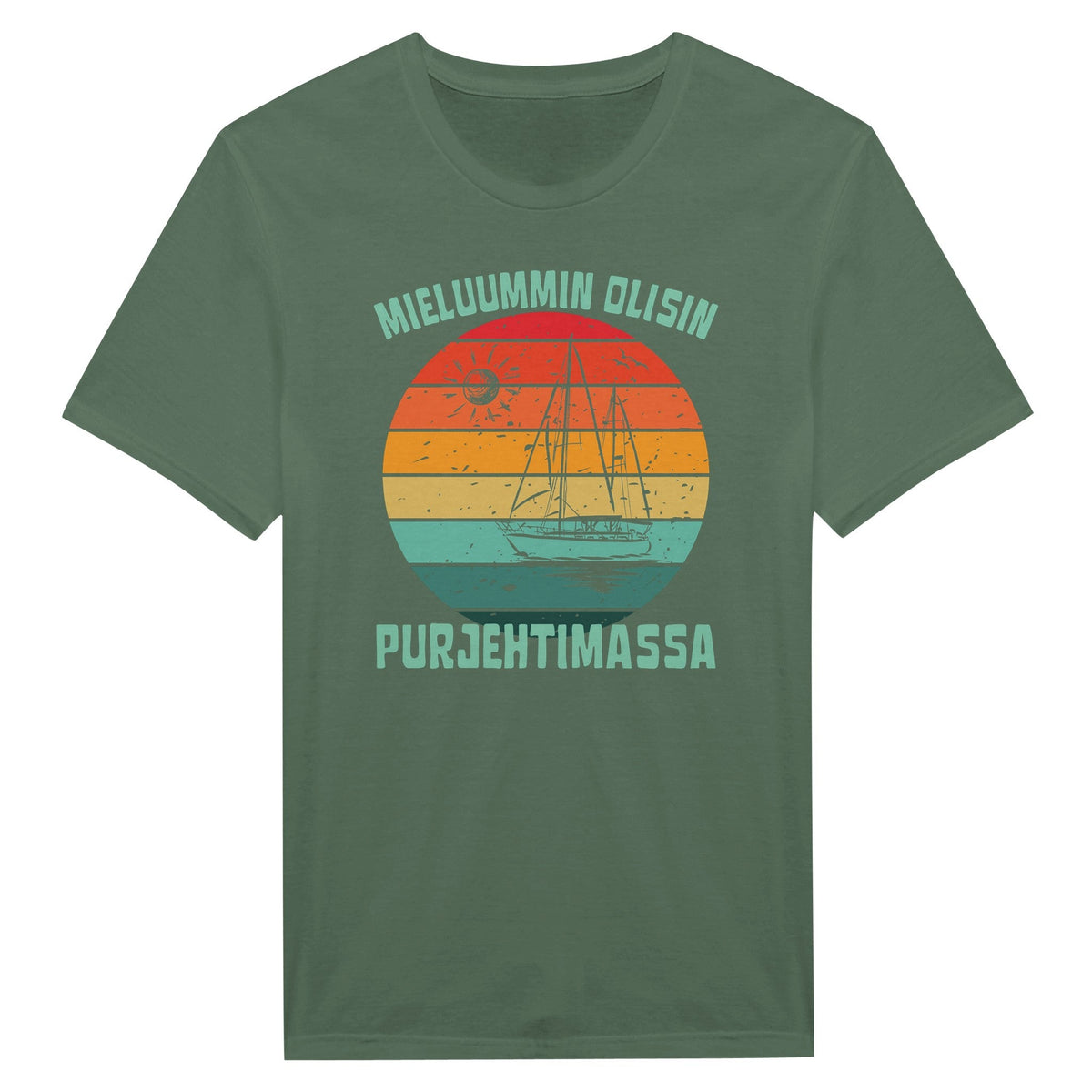 Mieluummin Olisin Purjehtimassa v.3 - Miesten T - paita - Mun Paita