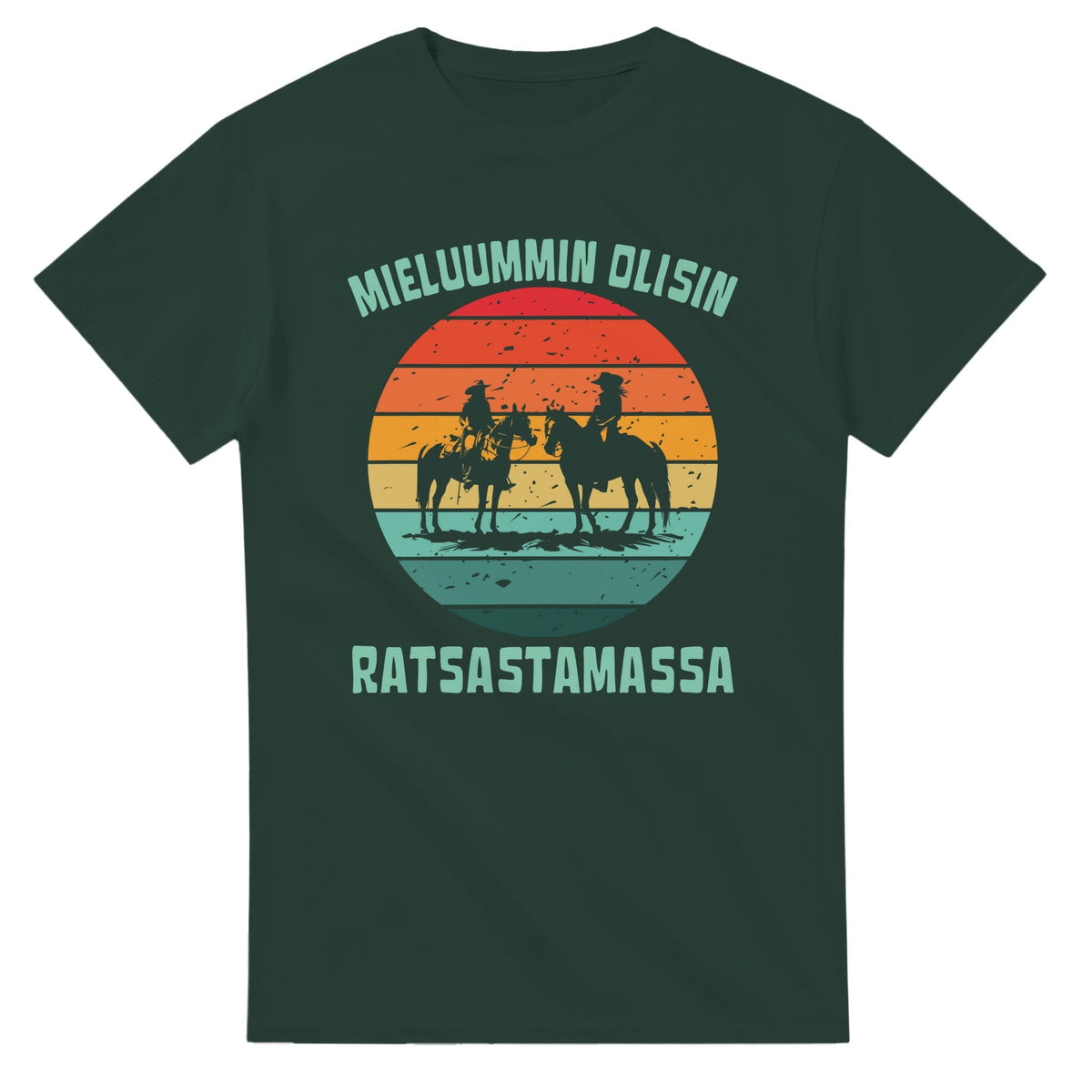 Mieluummin Olisin Ratsastamassa - 3XL - 5XL T - paita - Mun Paita