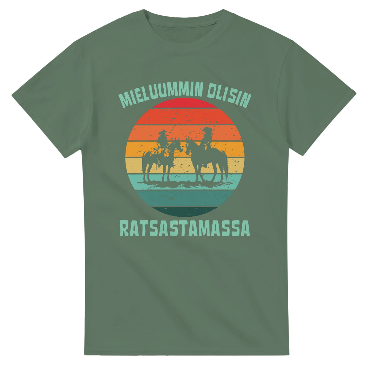 Mieluummin Olisin Ratsastamassa - 3XL - 5XL T - paita - Mun Paita